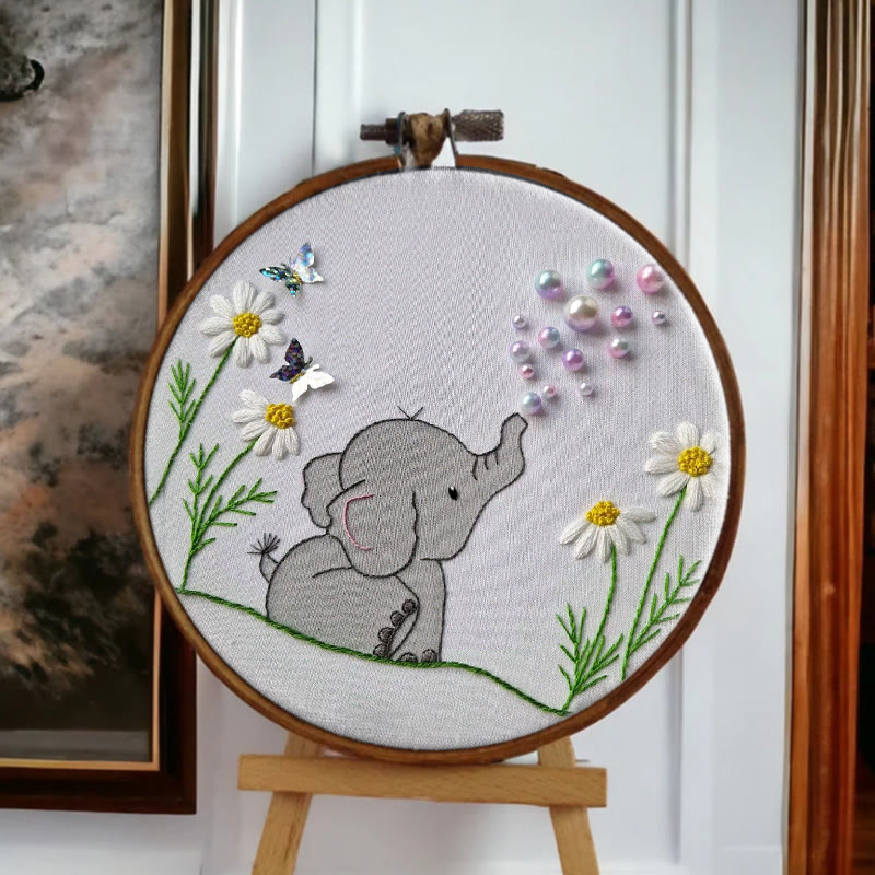 Rubbyoo Bead Embroidery Kit - Baby Elephant | Diy Animal Craft | Perfect Art For Home Decor  - image 2