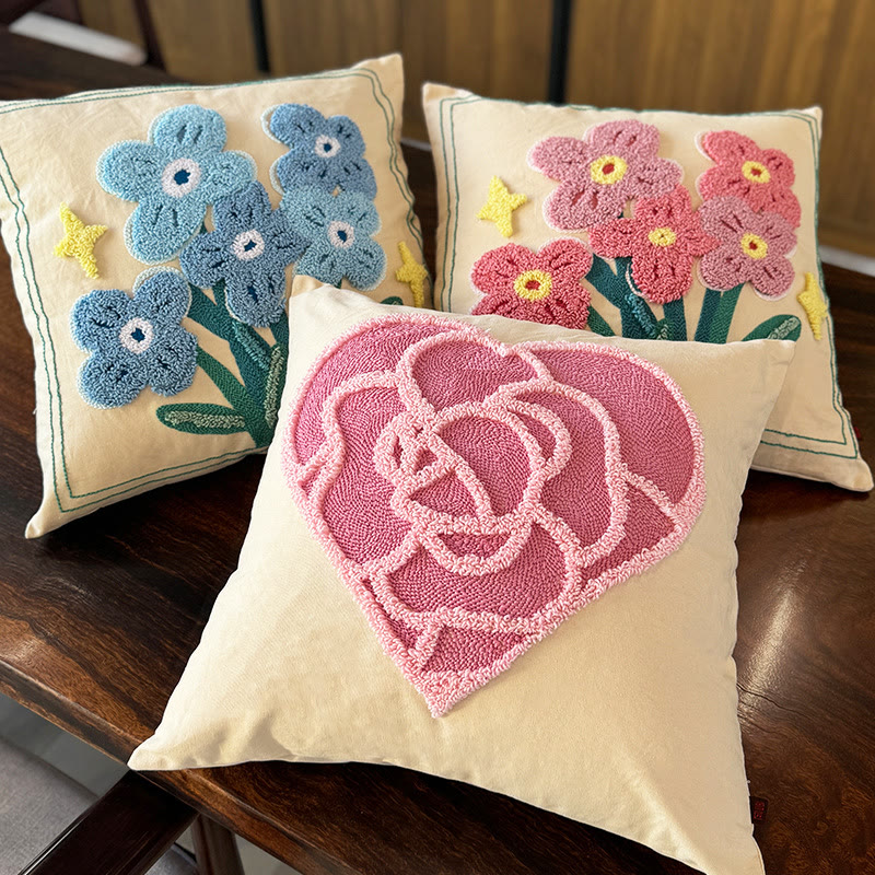 Punch Needle Pillow Kits - Diy Floral Craft | Unique Home Decoration | Perfect Gifts For Housewarming  - image 1