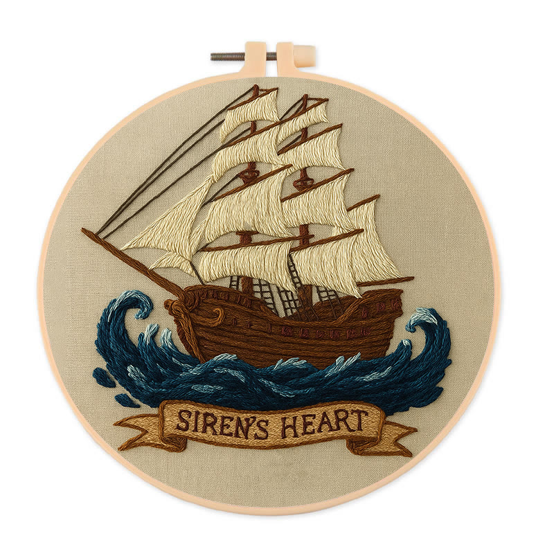 Rubbyoo Embroidery Kit -  Pirate Ship | Diy  Needle Craft | Wall Decoration Artwork  - 20*20cm - image 1