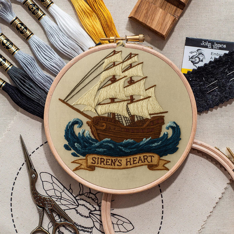 Rubbyoo Embroidery Kit -  Pirate Ship | Diy  Needle Craft | Wall Decoration Artwork  - image 3