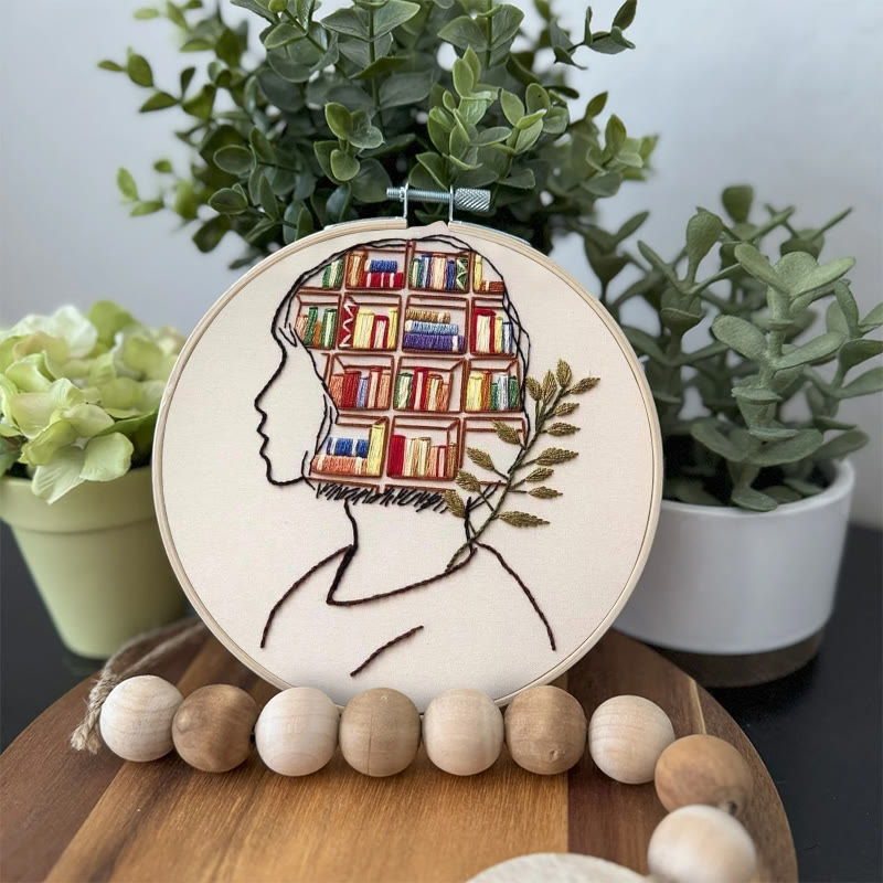 Rubbyoo Embroidery Kit - Book In Mind | Perfect Gifts For Book Lovers | Diy Bookshelf Ornament - image 4