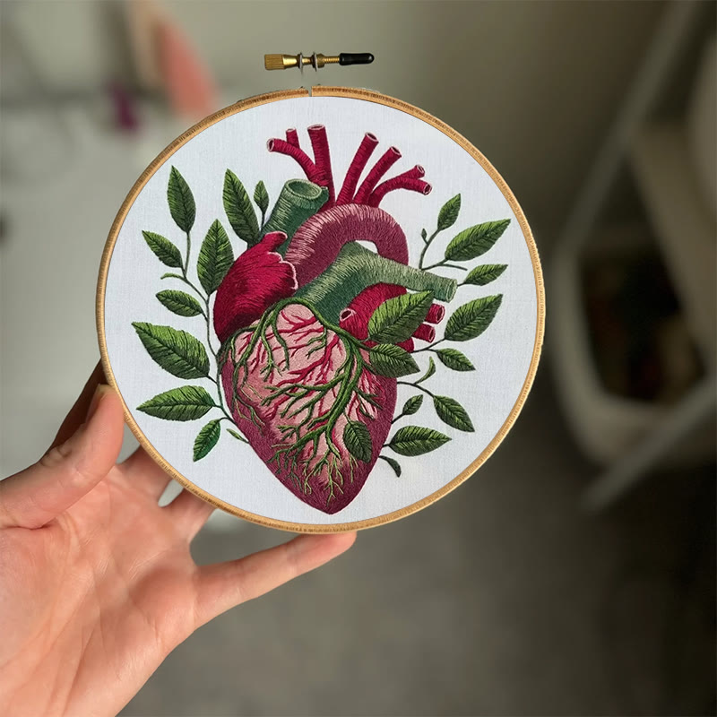 Rubbyoo Embroidery Kit - Botanical Heart | Fantastic Handmade Artwork | Diy Decorative Craft - image 5