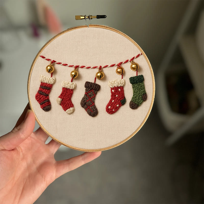 Rubbyoo Embroidery Kit - Christmas Socks | Holiday Decorative Craft | Diy Handmade Needlework - image 2