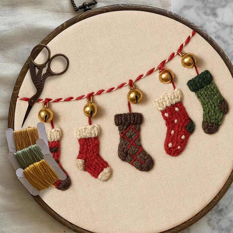 Rubbyoo Embroidery Kit - Christmas Socks | Holiday Decorative Craft | Diy Handmade Needlework - image 6