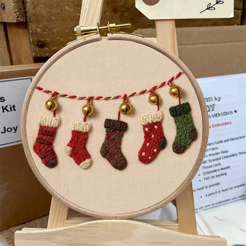 Rubbyoo Embroidery Kit - Christmas Socks | Holiday Decorative Craft | Diy Handmade Needlework - image 5