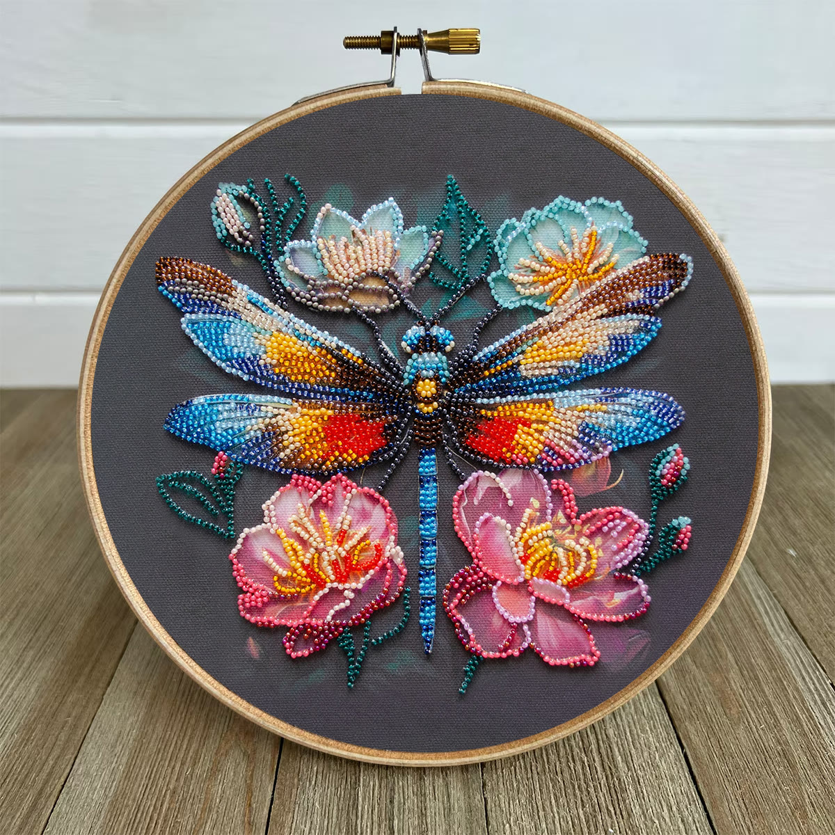 Rubbyoo Bead Embroidery Kit - Floral Dragonfly | Colourful Insect Handicraft | Diy Home Decoration - image 7