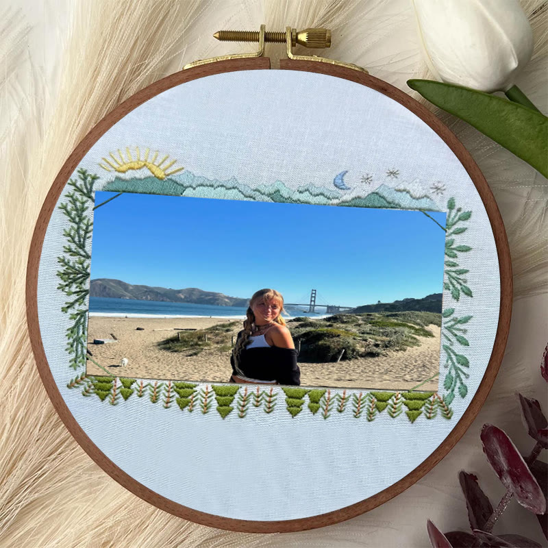 Rubbyoo Embroidery Photo Frame Kit - Summer Forest | Diy Landscape Handicraft | Nice For Home Decor  - image 2