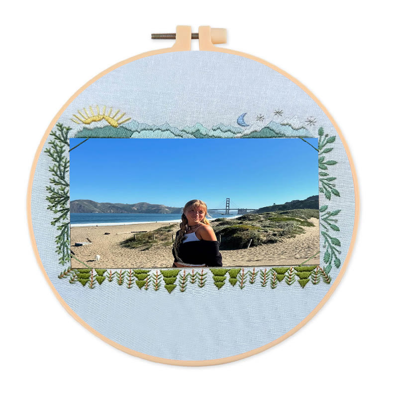 Rubbyoo Embroidery Photo Frame Kit - Summer Forest | Diy Landscape Handicraft | Nice For Home Decor  - 25*25cm - image 1