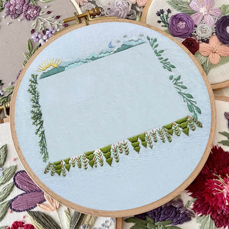 Rubbyoo Embroidery Photo Frame Kit - Summer Forest | Diy Landscape Handicraft | Nice For Home Decor  - image 7