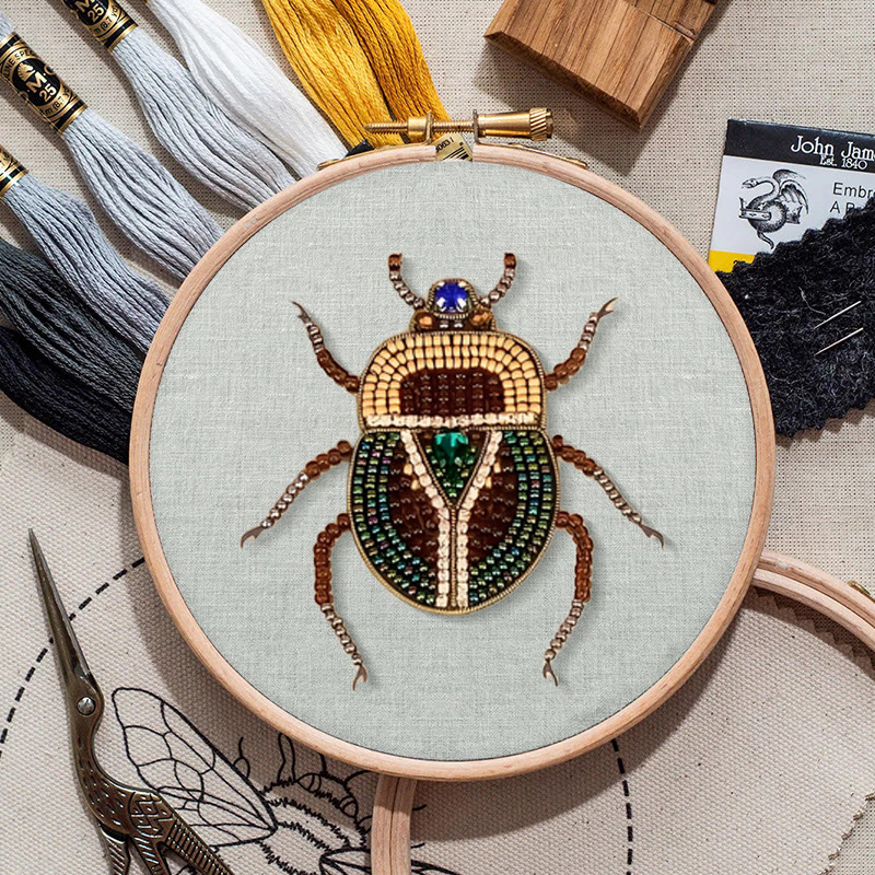 Rubbyoo Bead Embroidery Kit - Scarab Beetle | Diy Handmade Stitchwork | Easy Craft For Adults - image 2