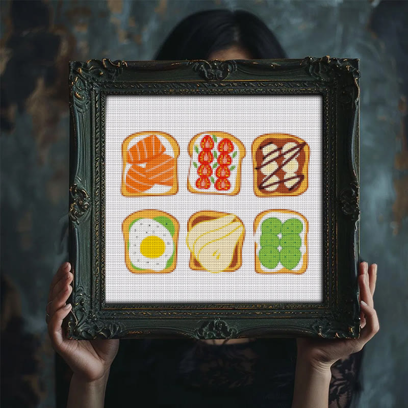 Cross Stitch Kit - Breakfast Toast | Kitchen Handmade Decor | Easy Needle Artwork  - image 2