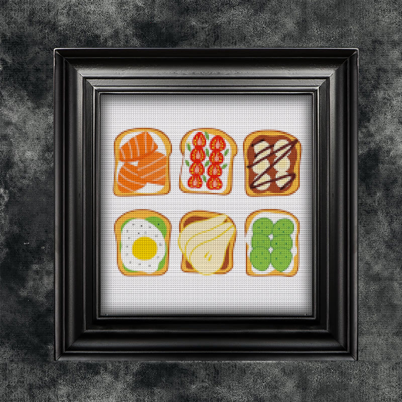 Cross Stitch Kit - Breakfast Toast | Kitchen Handmade Decor | Easy Needle Artwork  - image 1