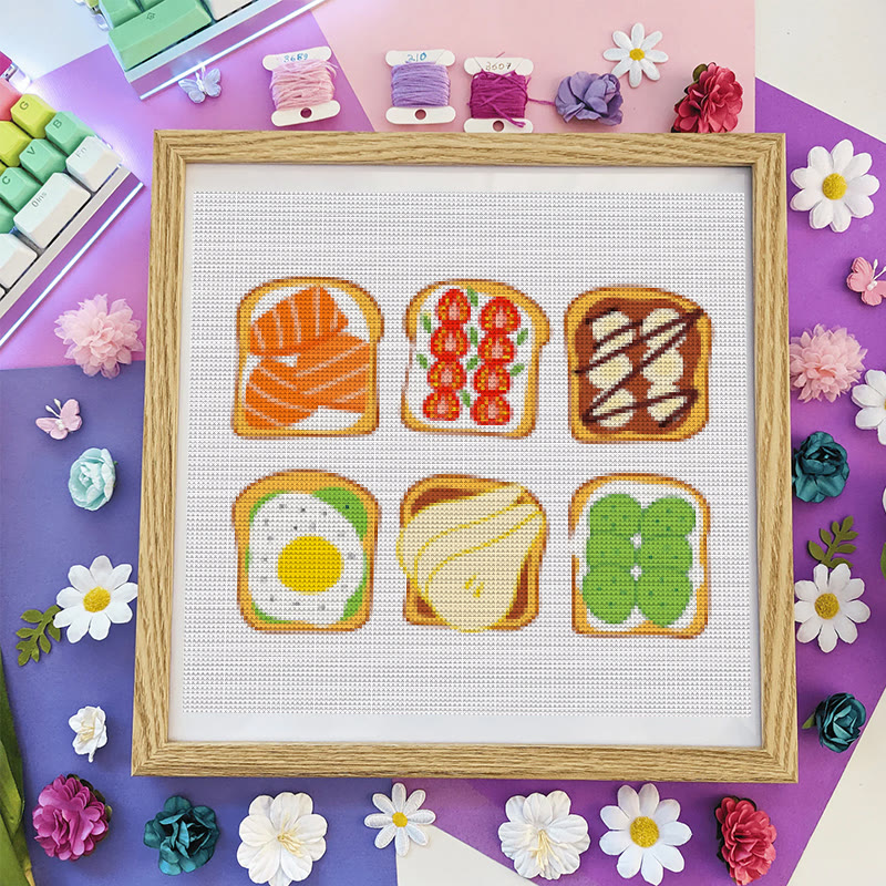 Cross Stitch Kit - Breakfast Toast | Kitchen Handmade Decor | Easy Needle Artwork  - image 7