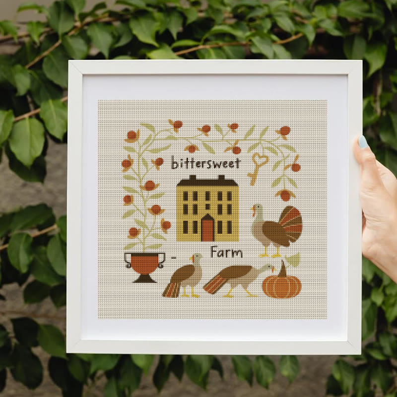 Cross Stitch Kit - Bittersweet Farm | Fall Home Ornament | Halloween Pumpkin Craft  - image 6