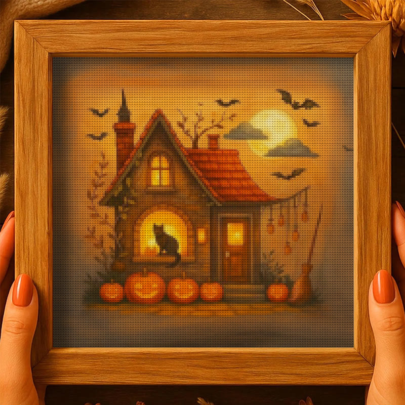 Cross Stitch Kit - Witch Cottage | Spooky Halloween Handicraft | Holiday Home Decor - image 9