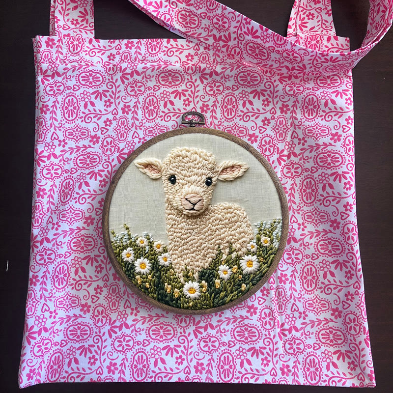 Little Lamb Punch Needle Kit - Daisies Pattern Craft | Perfect For Beginners - image 11