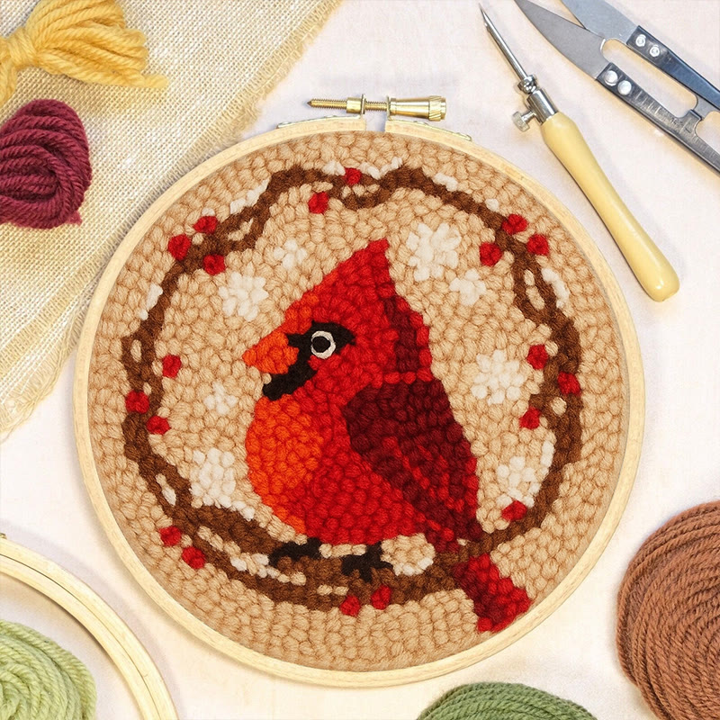 Blooming Bird Punch Needle Kit - Christmas Needle Artwork |  Gift For Bird Lovers  - image 3