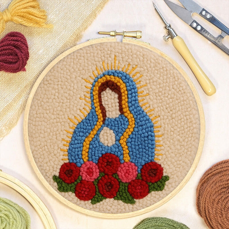  Our Lady Of Altagracia Punch Needle Kit - Handmade Stitch Art | Nice Wall Hanging Creation - image 2