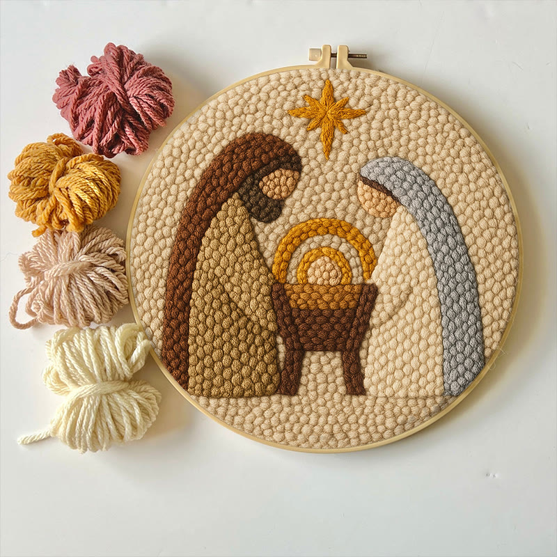 Christmas Nativity Punch Needle Kit - Diy Christmas Pattern | Perfect Wall Hanging  - image 2