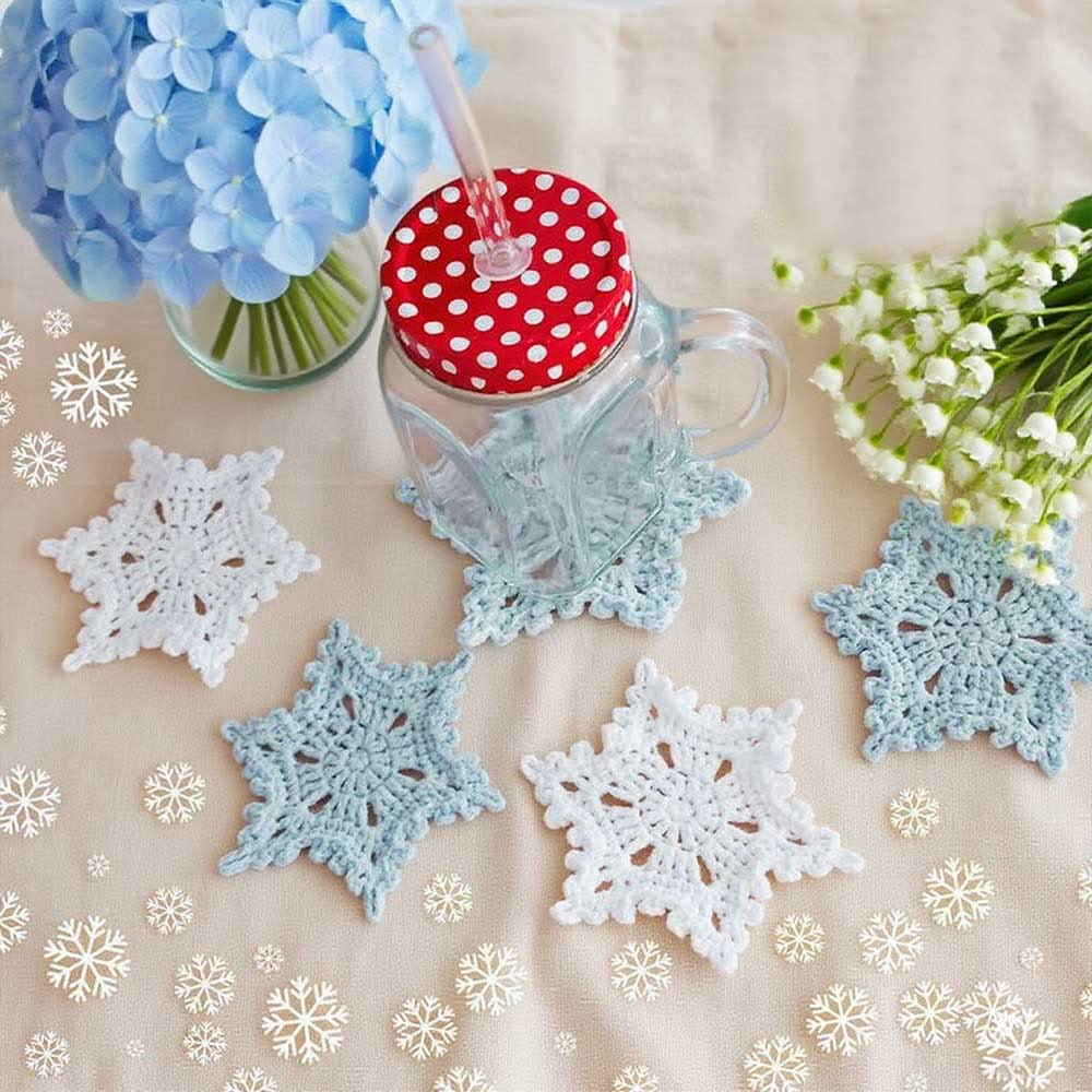 Diy Handmade Snowflake Coaster Crochet Kit - Holiday Table Decor | Unique Christmas Decorations - image 2