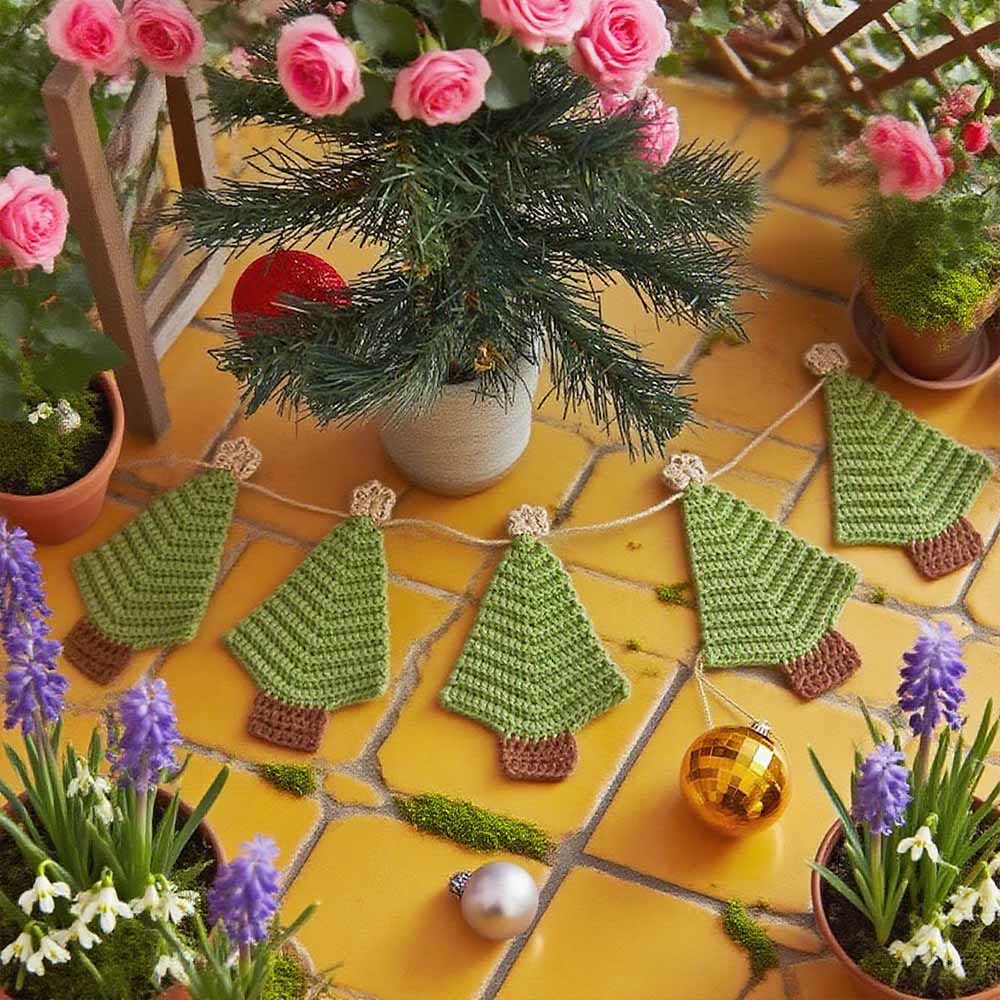 Diy Handmade Christmas Tree Crochet Kit - Creative Christmas Craft | Hanging Garland Ornament - image 2