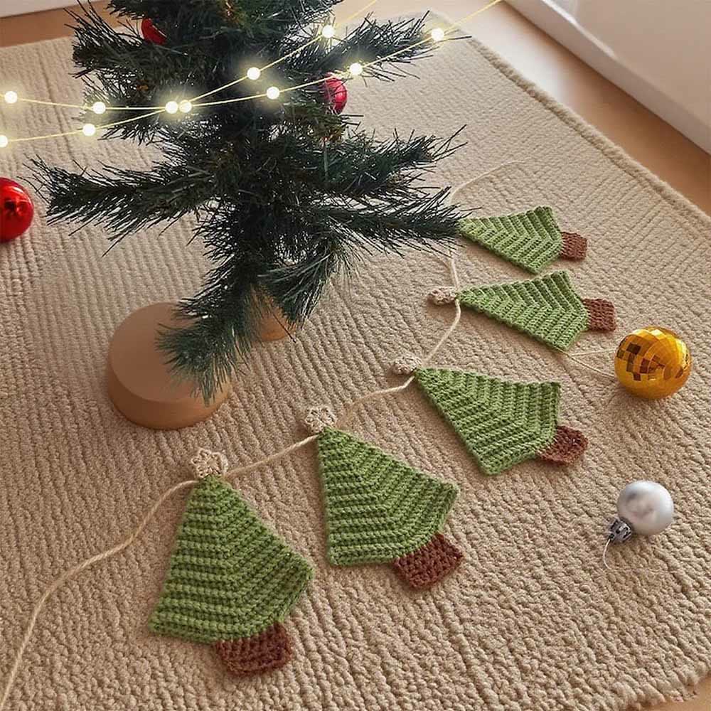 Diy Handmade Christmas Tree Crochet Kit - Creative Christmas Craft | Hanging Garland Ornament - Diy Handmade Christmas Tree Crochet Kit - image 1