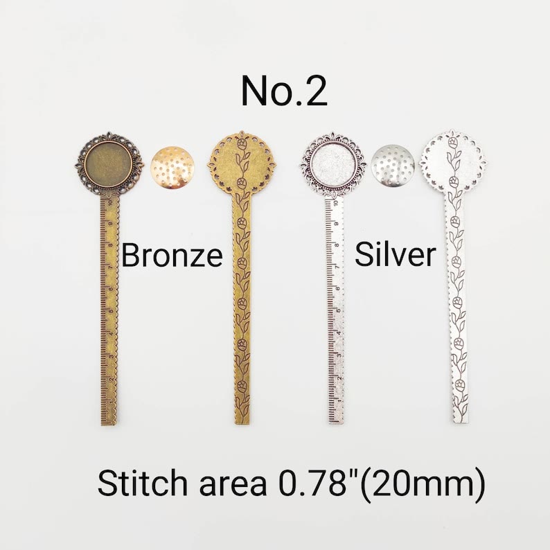 Embroidery Ruler Bookmark  | Diy Personalized Craft | Perfect Gifts For Book Lover - No.2 - Silver - image 6