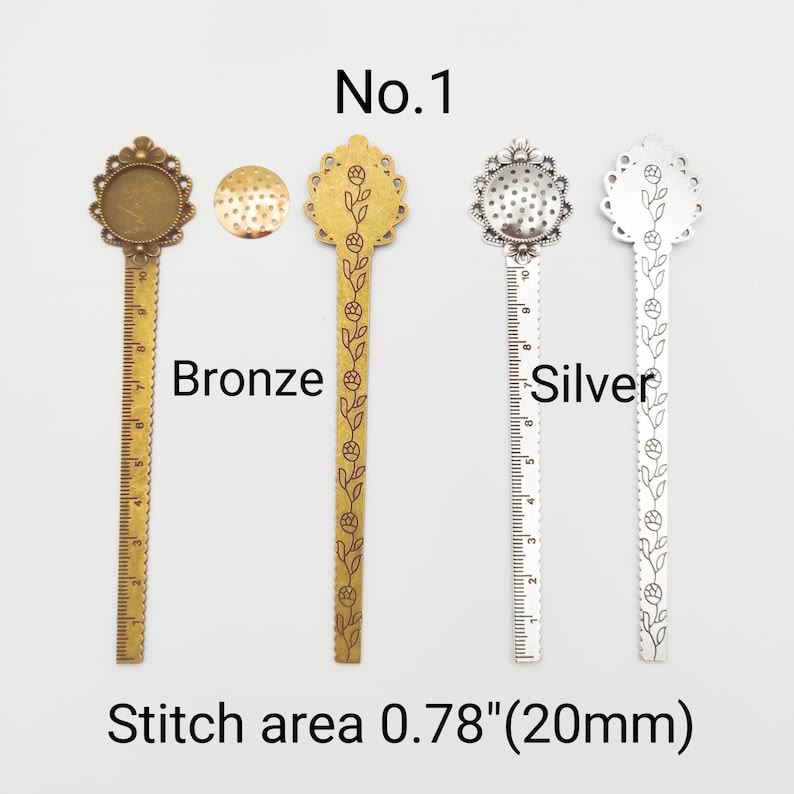 Embroidery Ruler Bookmark  | Diy Personalized Craft | Perfect Gifts For Book Lover - No.1 - Silver - image 5