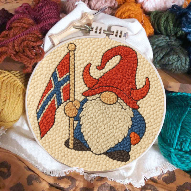 Patriot Gnome Punch Needle Kit - Diy Handmade Craft | Perfect Home Decor  - image 2