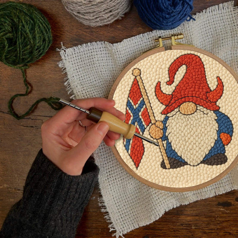 Patriot Gnome Punch Needle Kit - Diy Handmade Craft | Perfect Home Decor  - image 4