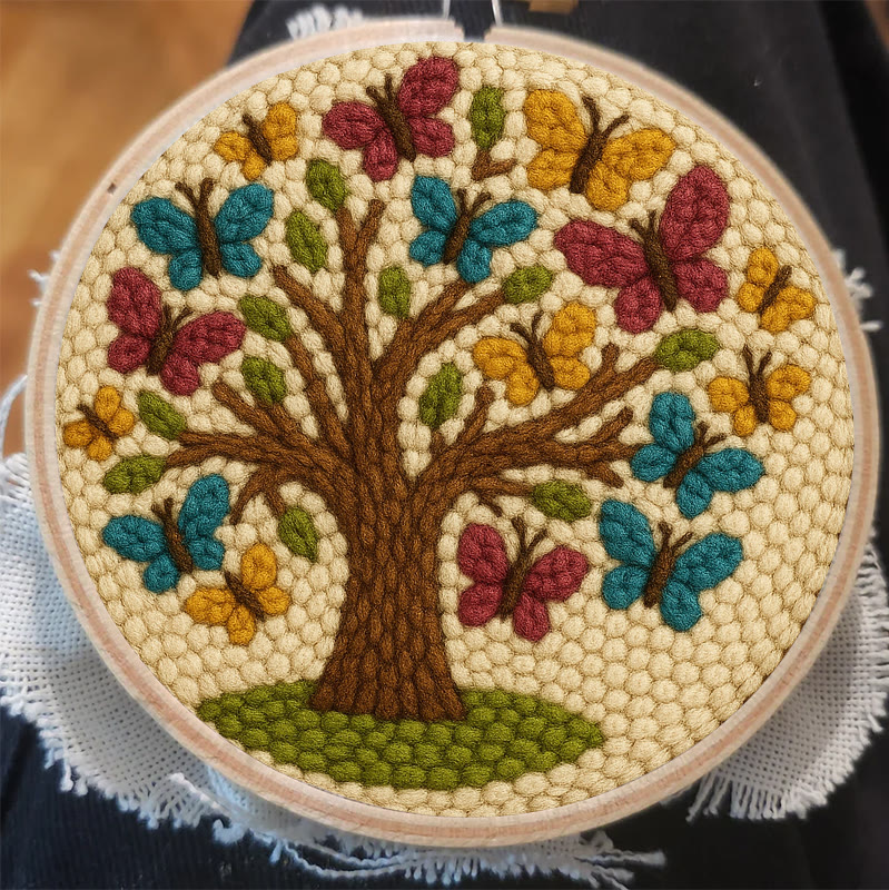 Butterfly Tree Punch Needle Kit - Creative Coaster Craft | Perfect For Desk Decor - image 3