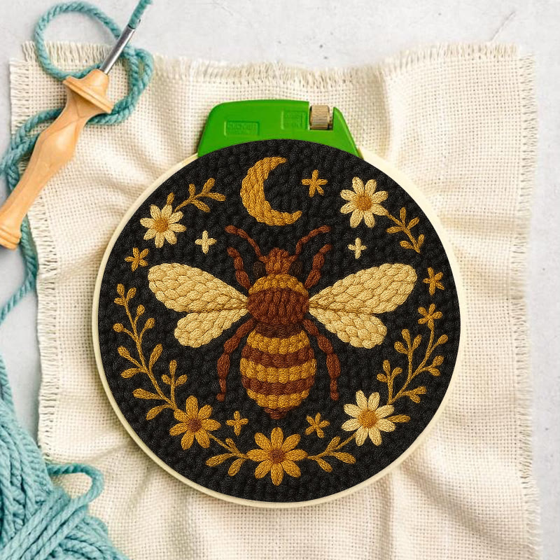 Bumble Bee Punch Needle Kit -  Handmade Decorative Needlepoint | Diy Wall Hanging - image 2