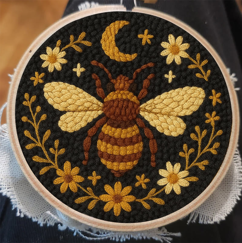 Bumble Bee Punch Needle Kit -  Handmade Decorative Needlepoint | Diy Wall Hanging - image 6