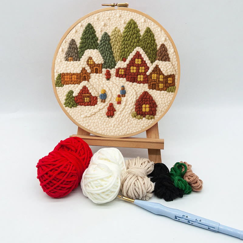  Winter Scene Punch Needle Kit - Christmas Handmade Craft | Christmas Home Ornament - image 9