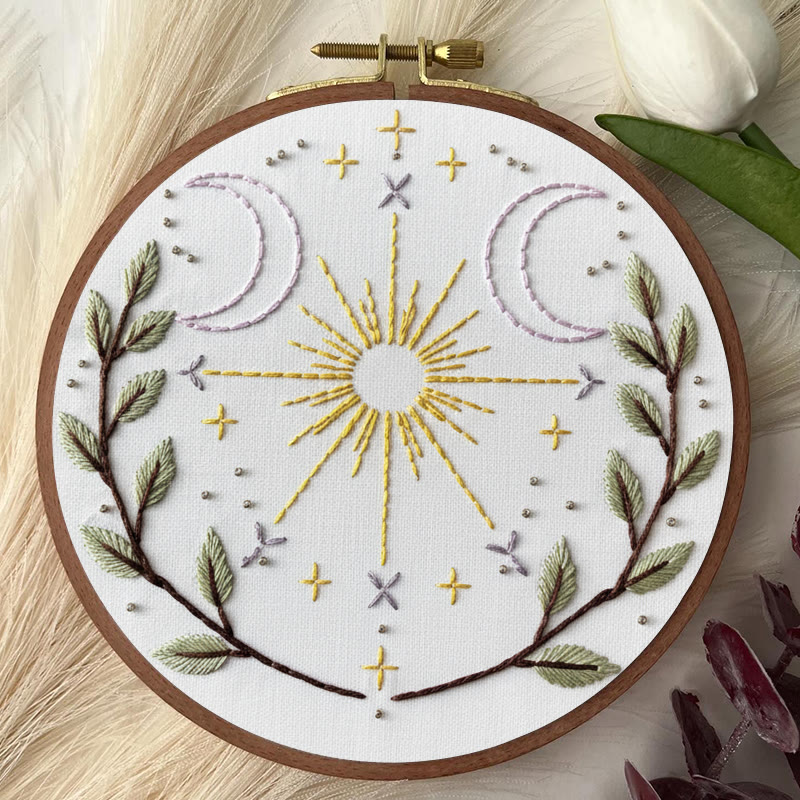 Rubbyoo Embroidery Kit - Cosmic Plants | Unique Desk Decor | Aesthetic Handmade Artwork - image 2