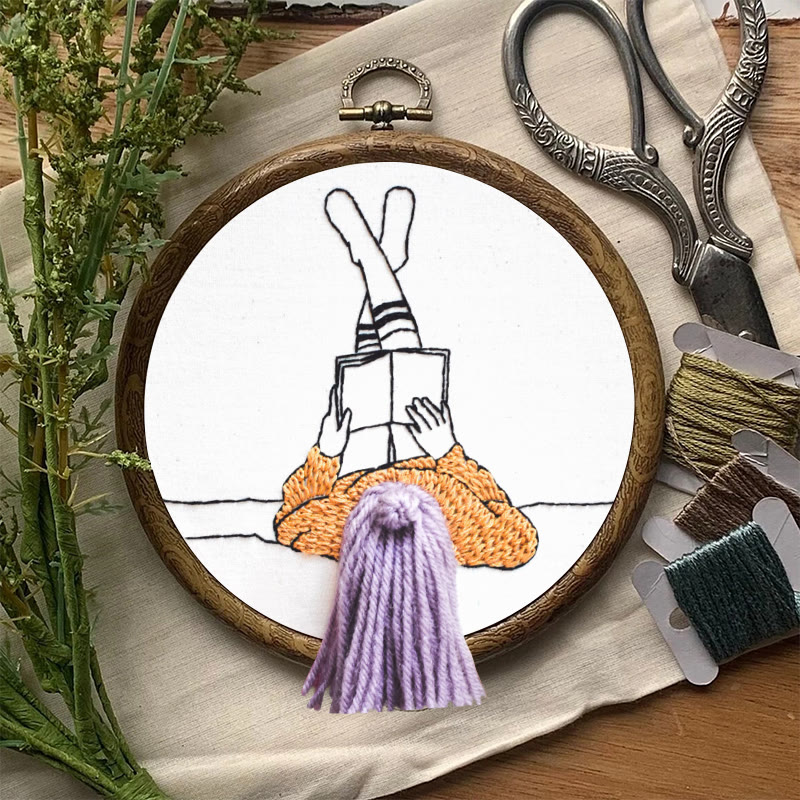 Rubbyoo Embroidery Kit - Reading Girl  | Creative Home Ornament | 3d Handmade Craft - image 8