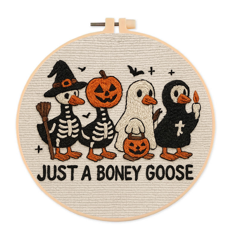 Rubbyoo Embroidery Kit - Boney Goose | Spooky Halloween Animal | Handmade Gift Idea - 20*20cm - image 1