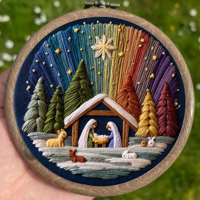 Rubbyoo Embroidery Kit - Nativity With Aurora | Stunning Christmas Gift | Precious Handmade Collection  - image 2