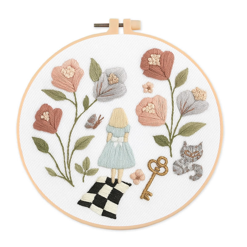 Rubbyoo Embroidery Kit - Fantasy Wonderland | Easy Floral Artwork | Diy Birthday Gift - 20*20cm - image 1