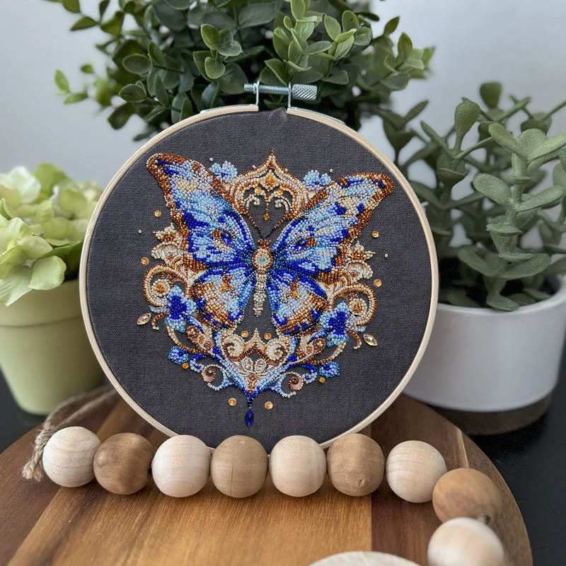 Rubbyoo Bead Embroidery Kit - Stunning Butterfly | Precious Handmade Art | Perfect Gift For Her - image 3