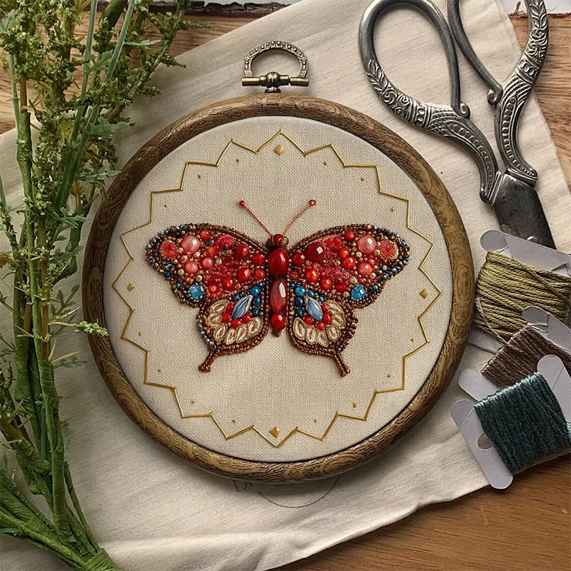 Rubbyoo Bead Embroidery Kit - Vibrant Butterfly | Diy Beginner Handicraft | Charming Home Decor - image 2