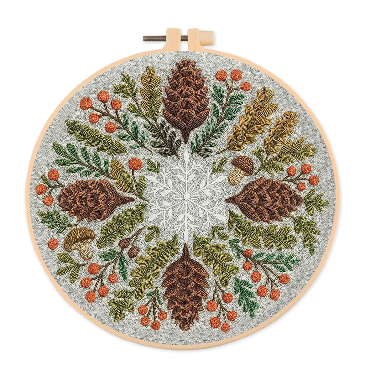 Rubbyoo Embroidery Kit - Winter Wreath | Diy Christmas Decoration | Perfect Craft For Beginners - 15*15cm - Embroidery Kit - image 1