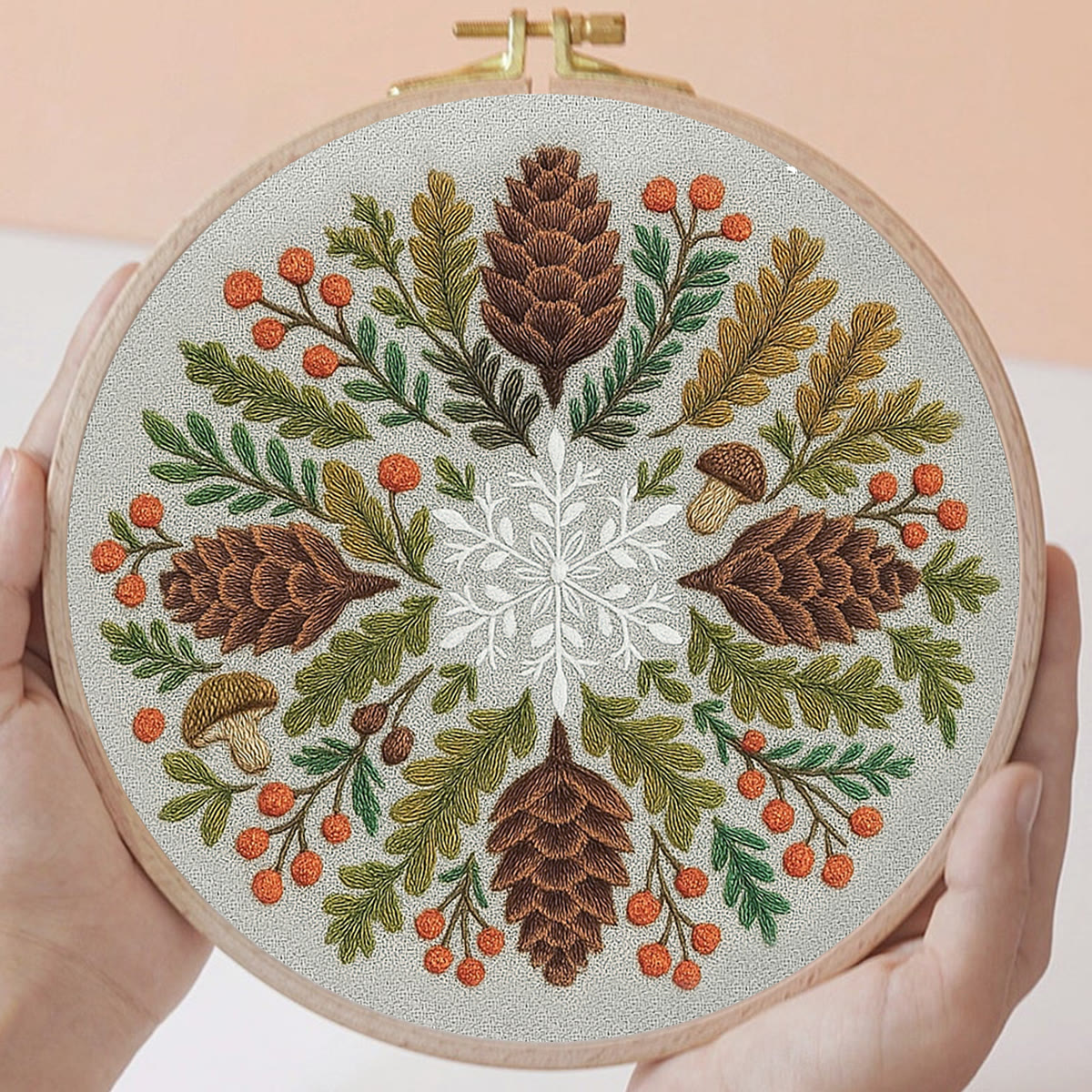 Rubbyoo Embroidery Kit - Winter Wreath | Diy Christmas Decoration | Perfect Craft For Beginners - image 5
