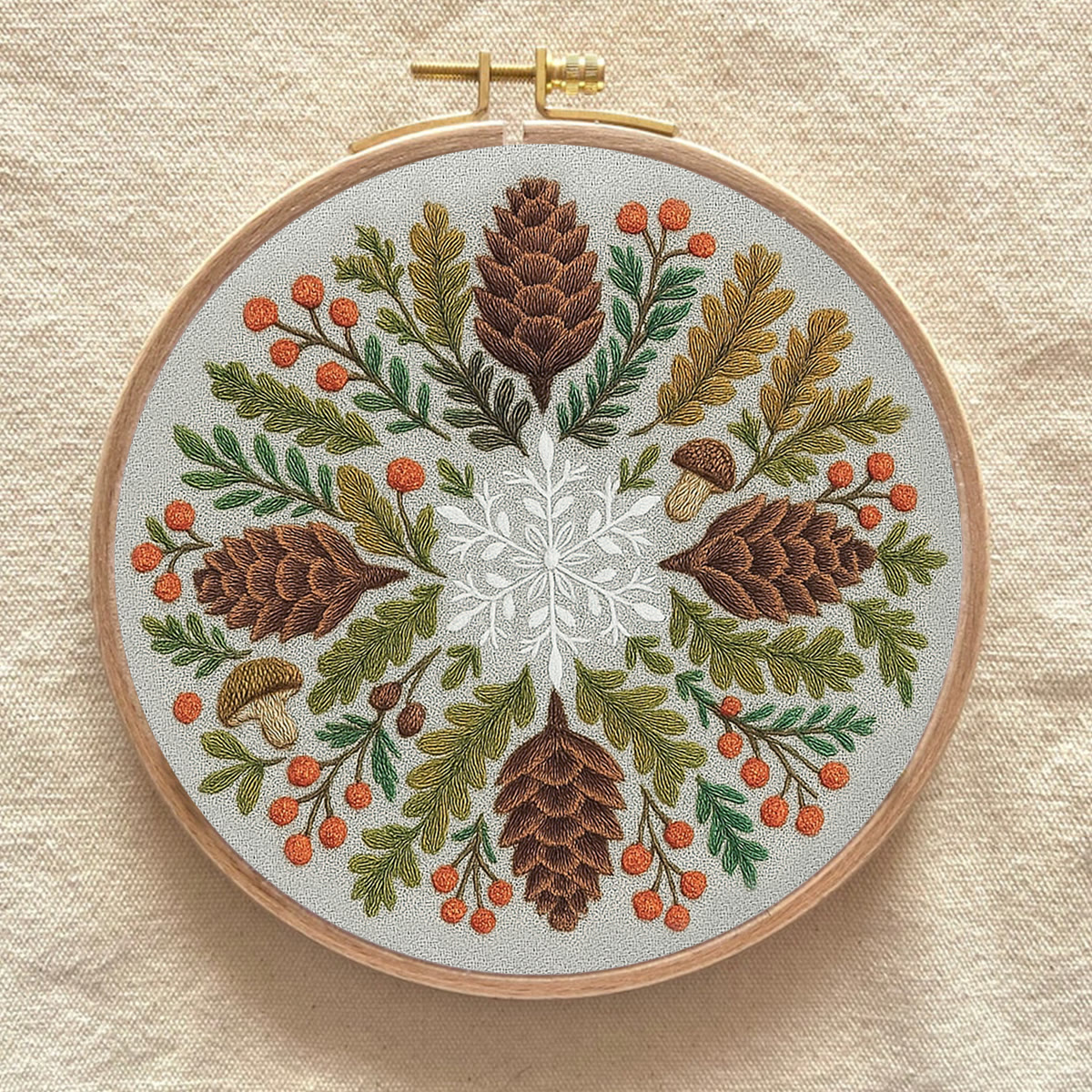 Rubbyoo Embroidery Kit - Winter Wreath | Diy Christmas Decoration | Perfect Craft For Beginners - image 6