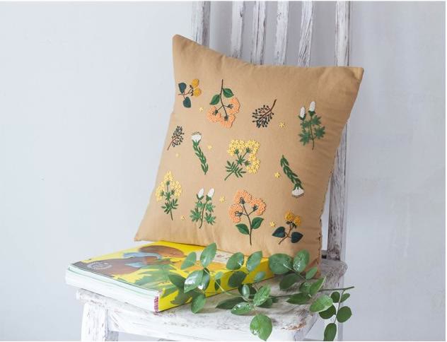 Embroidery Pillow Case Kits | Easy Floral Needlework | Perfect Handicraft For House Warming - image 4