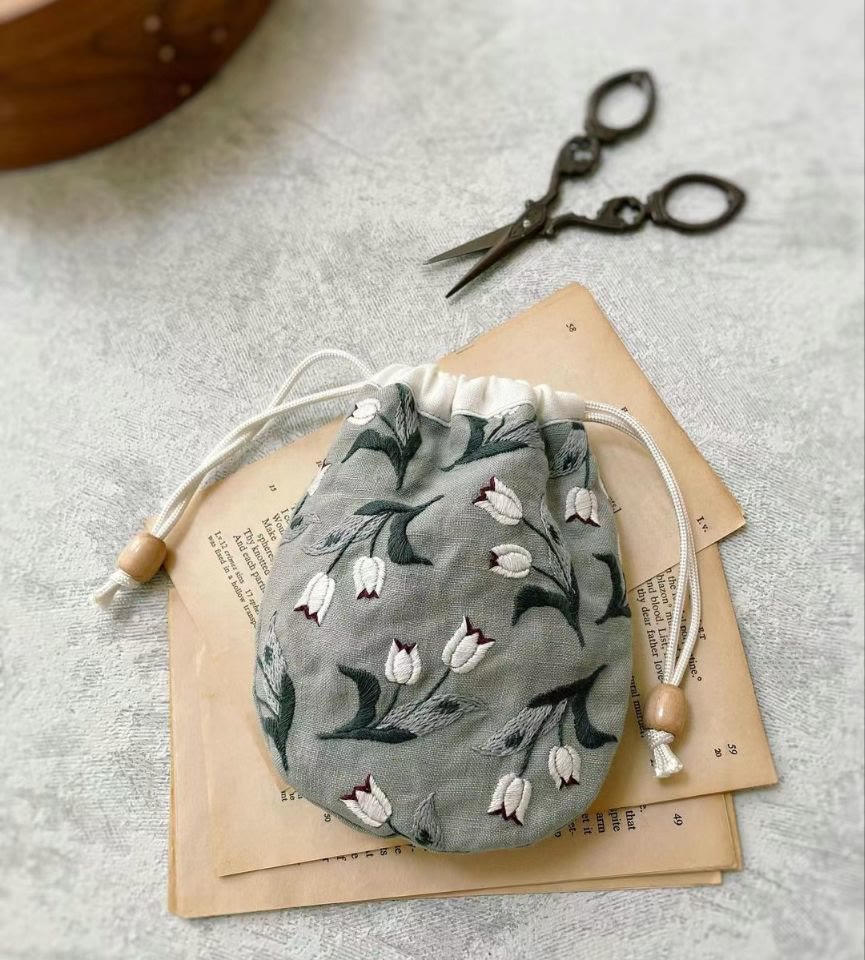 Handmade Drawstring Pouch Kit | Handmade Gift For Mother | Diy Craft For Beginner  - image 1