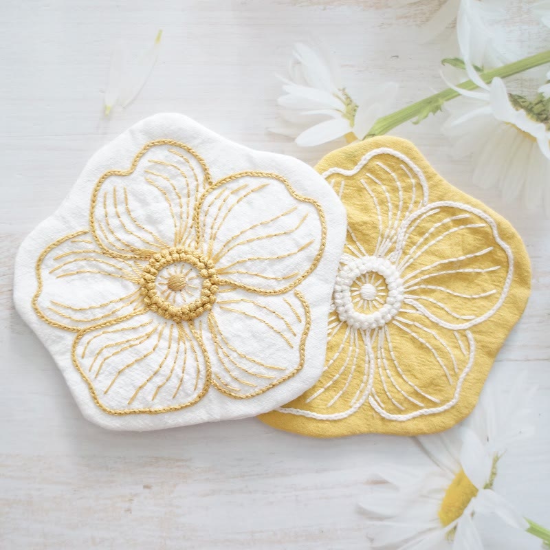 Embroidery Flower Coasters Kit | Creative Desk Decoration | Nice Handmade Gift | Diy Cup Mat - image 6