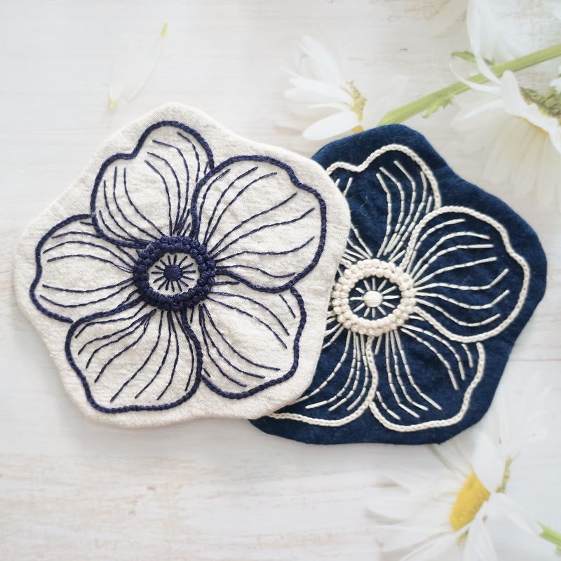 Embroidery Flower Coasters Kit | Creative Desk Decoration | Nice Handmade Gift | Diy Cup Mat - image 3