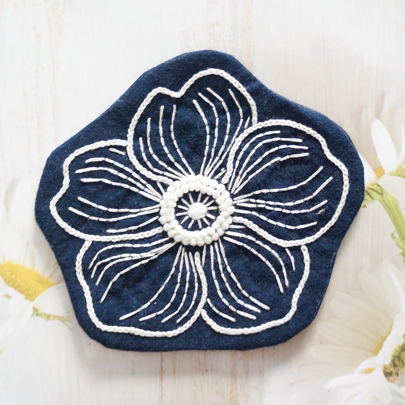 Embroidery Flower Coasters Kit | Creative Desk Decoration | Nice Handmade Gift | Diy Cup Mat - Flower B - image 8