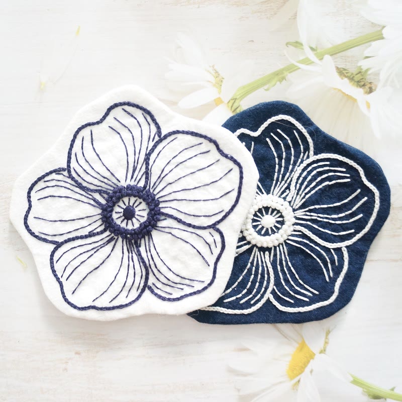 Embroidery Flower Coasters Kit | Creative Desk Decoration | Nice Handmade Gift | Diy Cup Mat - image 1